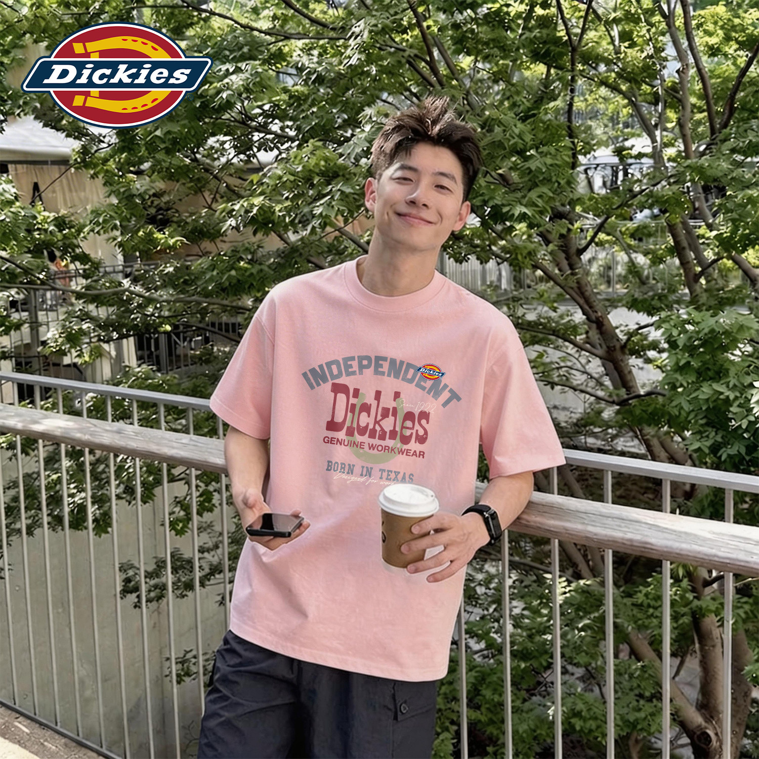 Dickies短袖T恤男青少年美式印花上衣休闲宽松纯棉夏装半袖男衣服