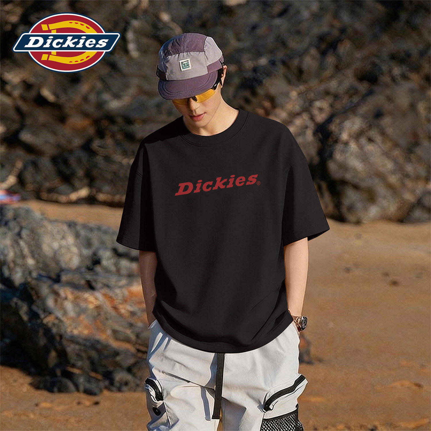 Dickies日系纯棉短袖t恤男夏装高街印花半袖上衣重磅夏季男式体恤