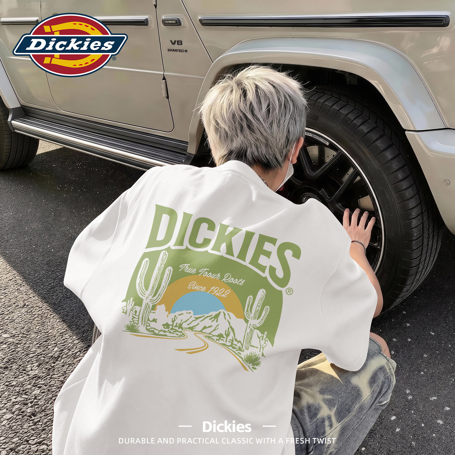 Dickies白色纯棉短袖T恤男