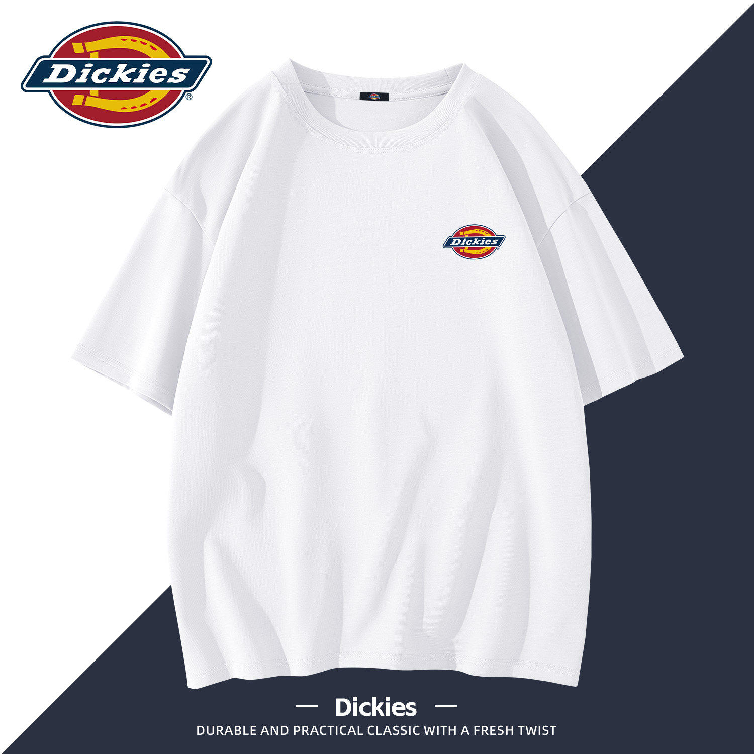 Dickies短袖t恤男女同款纯棉夏季2026新款美式大码宽松半袖上衣男