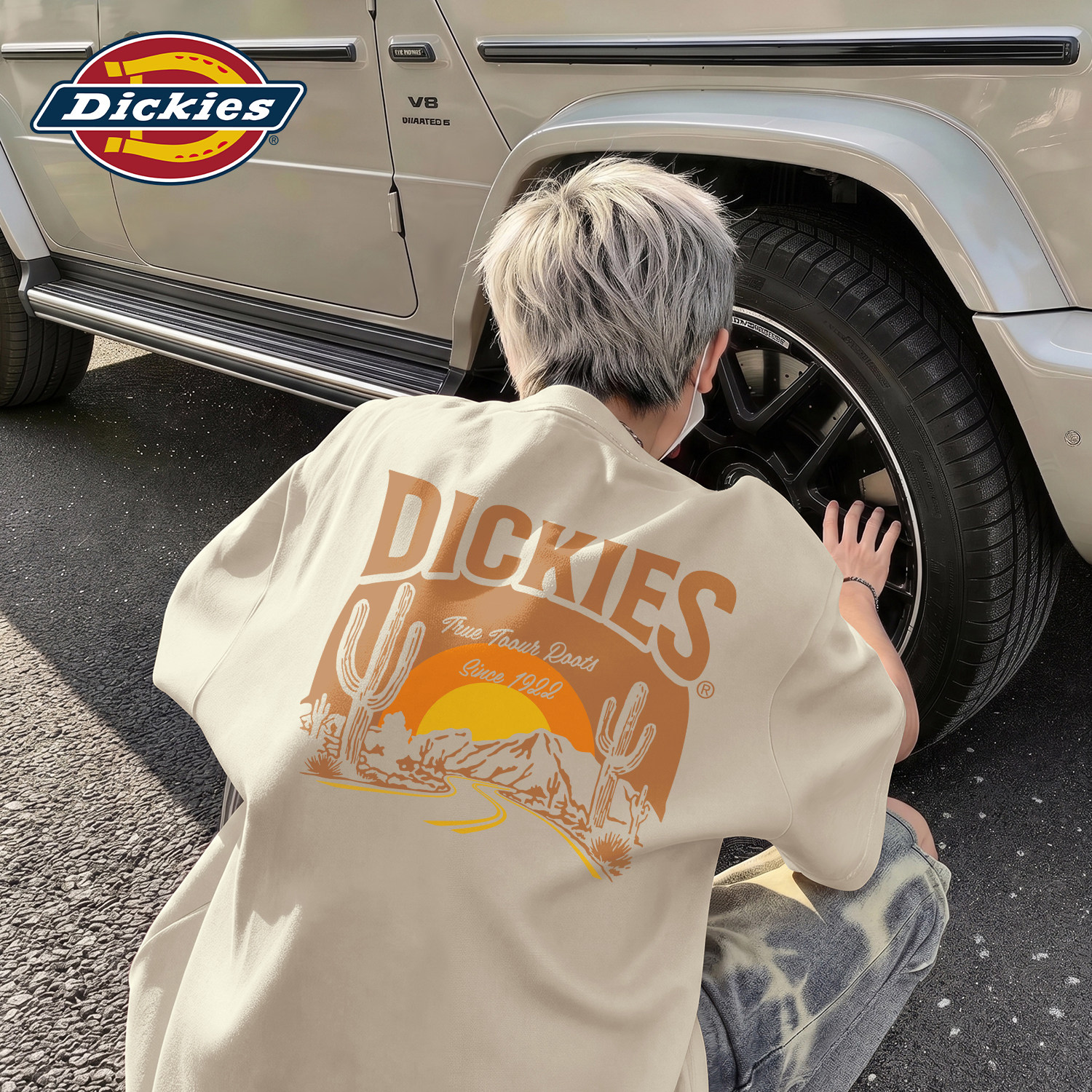 Dickies男士纯棉印花T恤夏潮牌美式圆领短袖宽松透气休闲百搭上衣