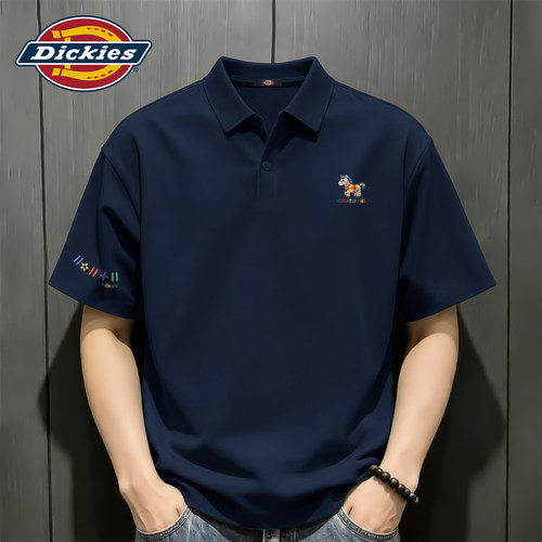 Dickies男士短袖POLO衫华夫格夏季冰感速干衬衣凉快透气翻领上衣t