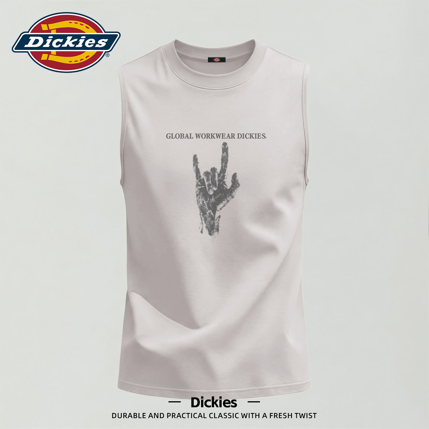 Dickies男士青少年纯棉背心夏季印花潮牌无袖T恤宽松运动透气上衣