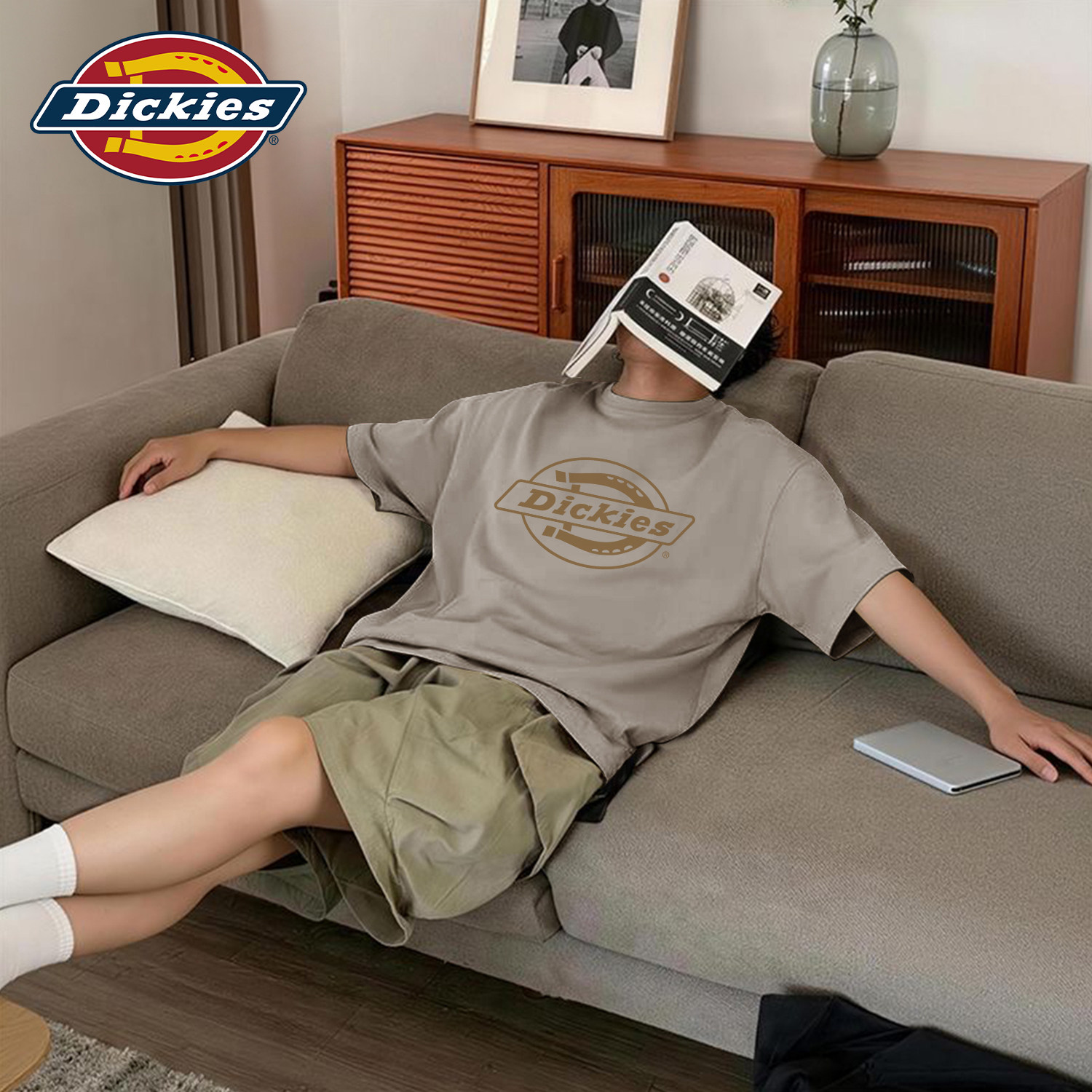 Dickies纯棉圆领短袖t恤男夏季重磅ootd通勤男生美式印花衣服半袖图片