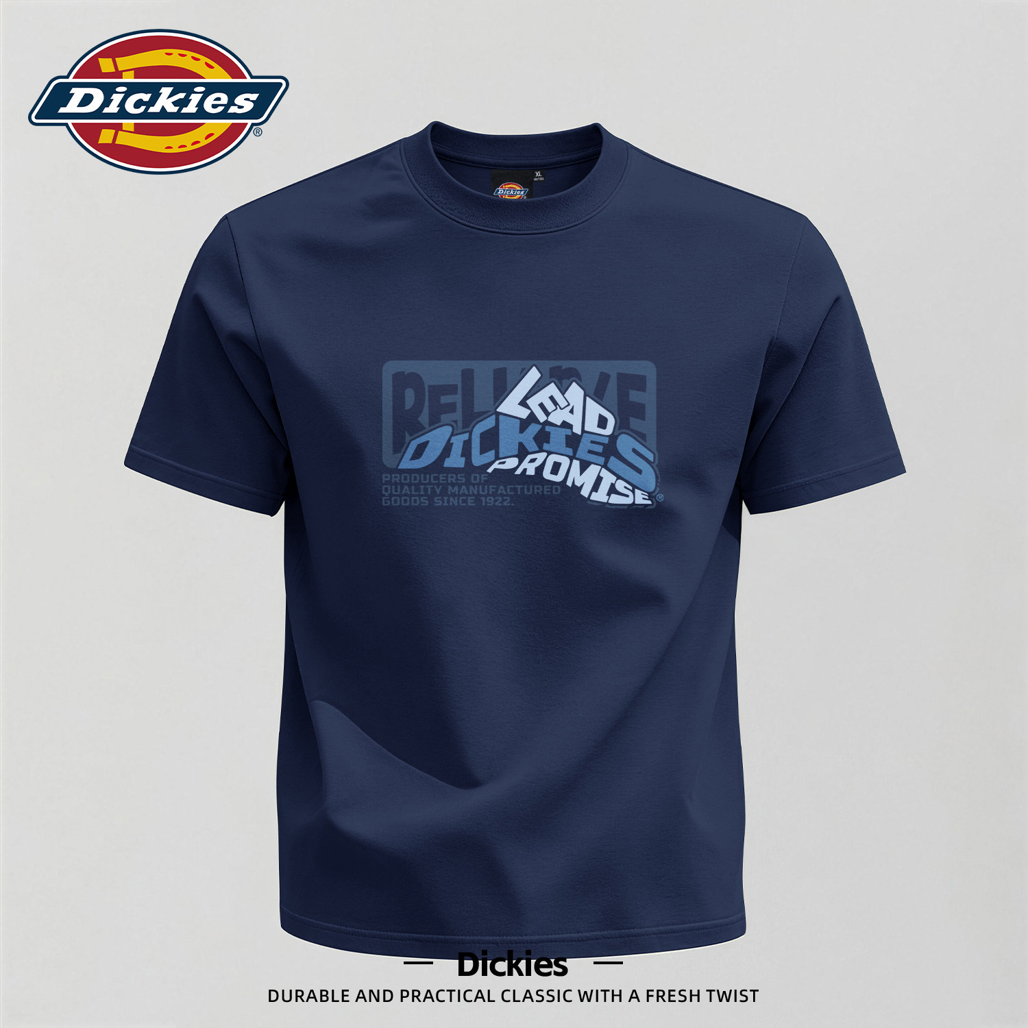 Dickies重磅纯棉T恤男圆领潮牌印花上衣夏季宽松透气休闲百搭短袖