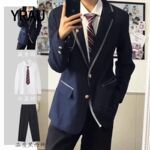 春秋新款dk制服男生西装英伦风西装套装男潮流时尚潮流西服外套男