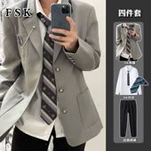 日系校供学院风西装 男热血高校痞帅高级感jk西服外套 男dk制服套装
