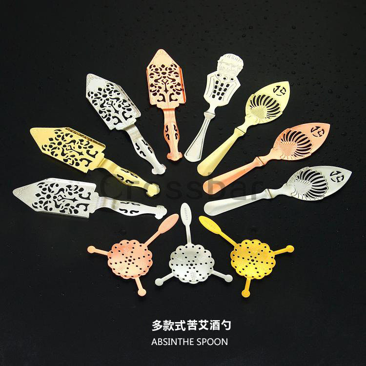 酒吧骑士 日本进口苦艾酒勺 苦艾勺苦精勺 苦艾酒 Absinthe Spoon