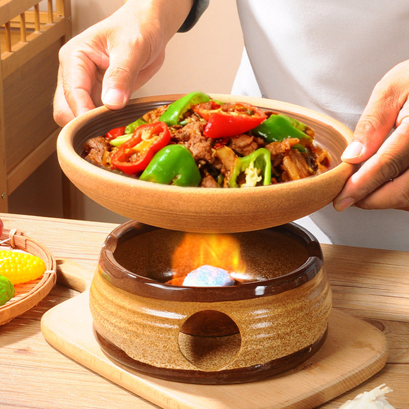 酒精炉加热餐具商用保温盘子