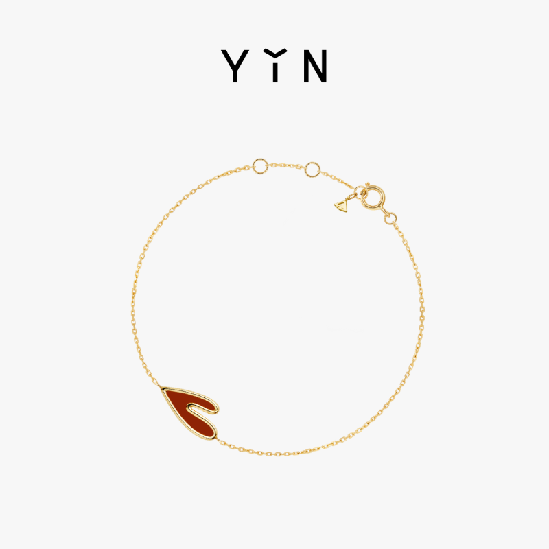 YIN隐「燥热的心」Joyside联名18K金爱心手链女小众轻奢节日礼物