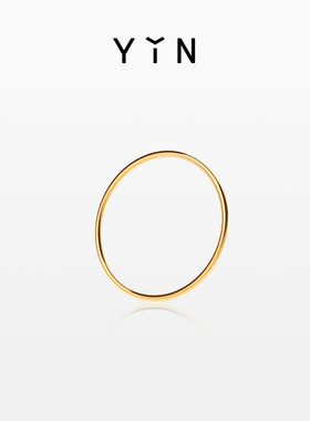 YIN隐「易」系列暖金圆戒指 18K金素圈戒指情侣对戒