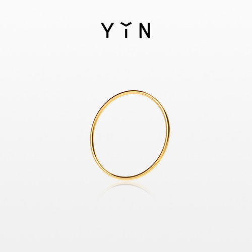 YIN/隐「易」系列暖金素圈戒指