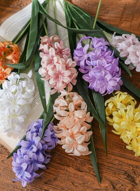 雾隐花踪风信子仿真花家居装饰手捧花玫瑰花墙假花摆件花艺春风花