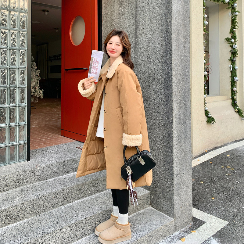 【新款】卡其色羊羔毛派克羽绒服9999-p315-k478，女装羽绒服，浙宝079