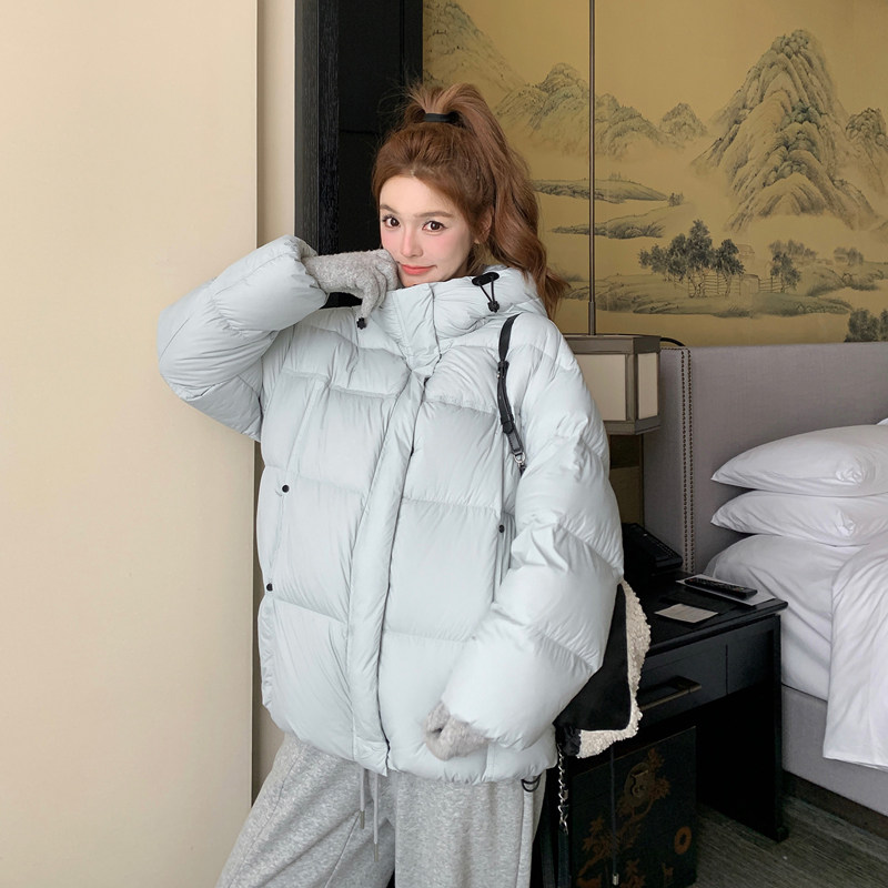 【现货】蓝色泡芙款休闲宽松白鸭绒羽绒服9979-p295-k448，女装羽绒服，浙宝079