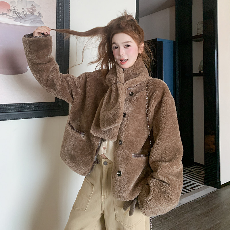 【新款】甜系韩系羊羔毛外套9972-p195-k298，女装短外套，浙宝079