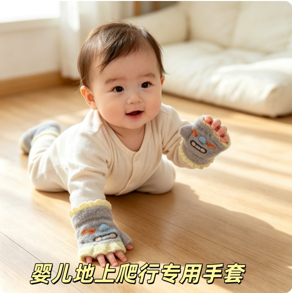 婴儿秋冬爬行分指手套0-2岁