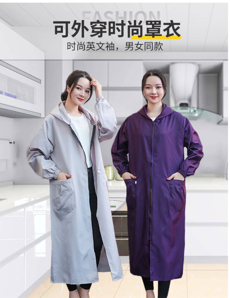 宠物店撸猫围裙烧饭穿的罩衣女新款秋冬加绒工作服罩衣女新款秋冬