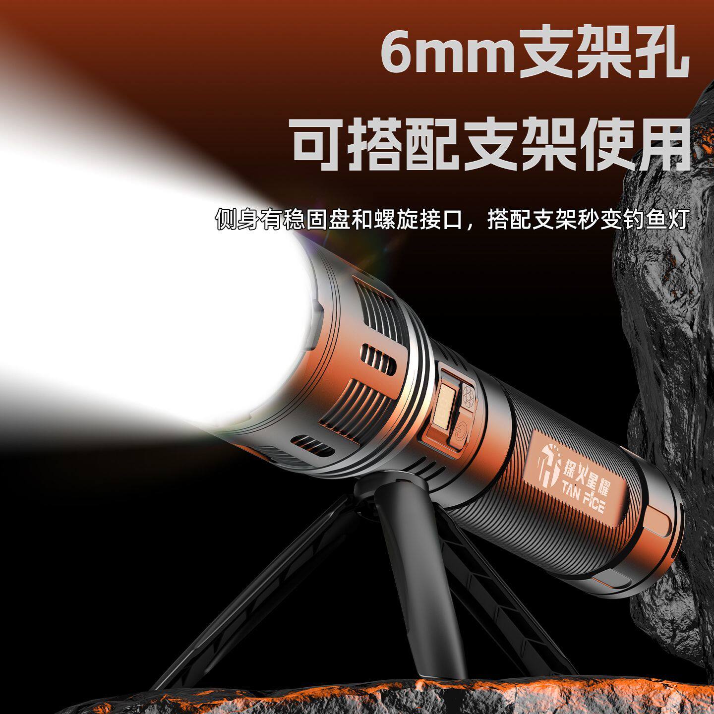 超亮大炮大功率户外强光手电筒可充电激光远射超长变焦续航多功能