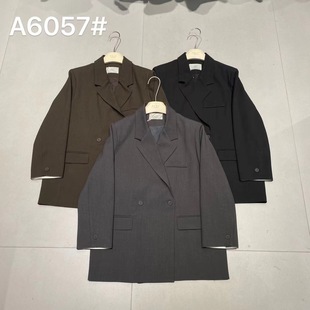 韩版 SELF港风双扣极简版 西服女2025秋装 新款 百搭宽松外套6057 时尚