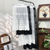 2025叠穿裙屁帘下摆卫衣蕾丝打底裙旗袍内衬裙小白裙遮胯半身裙