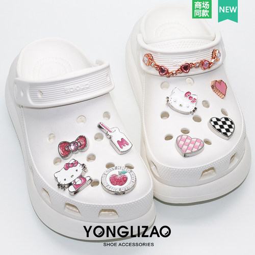 卡骆驰crocs洞洞鞋金属鞋花