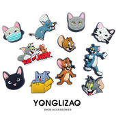 饰扣花可拆卸配件鞋 装 扣可爱创意搭配DIY猫和老鼠 卡通洞洞鞋 新款