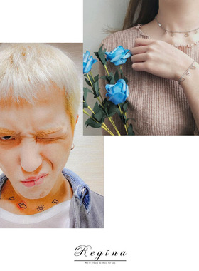 Regina原创WINNER宋旻浩mino同款纹身心情天气预报锁骨项链手链