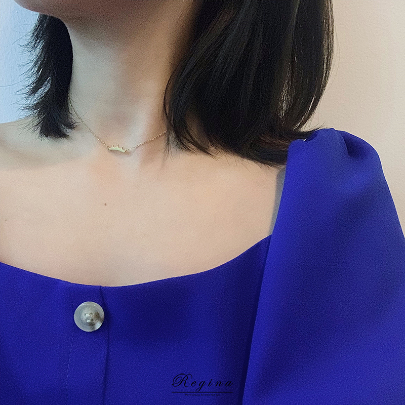 冷淡风项链Regina钛钢锁骨女镀金