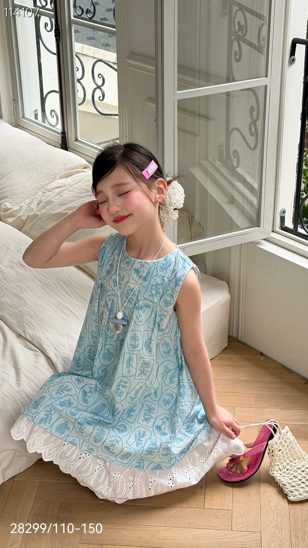 实体同步特价夏款新款高品质女童纯棉连衣裙韩版洋气新中式无袖
