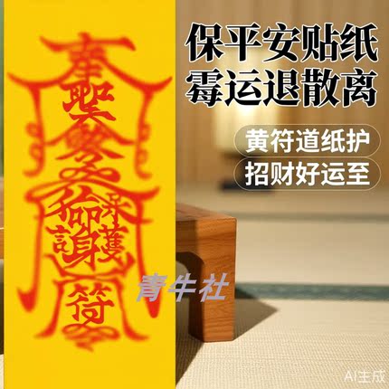 符道纸平安护身符文黄纸防水自粘贴纸镇宅驱邪避凶煞化成品道具符