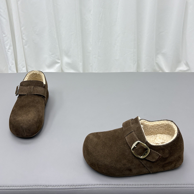 真皮羊毛加绒勃肯鞋女2025冬新款