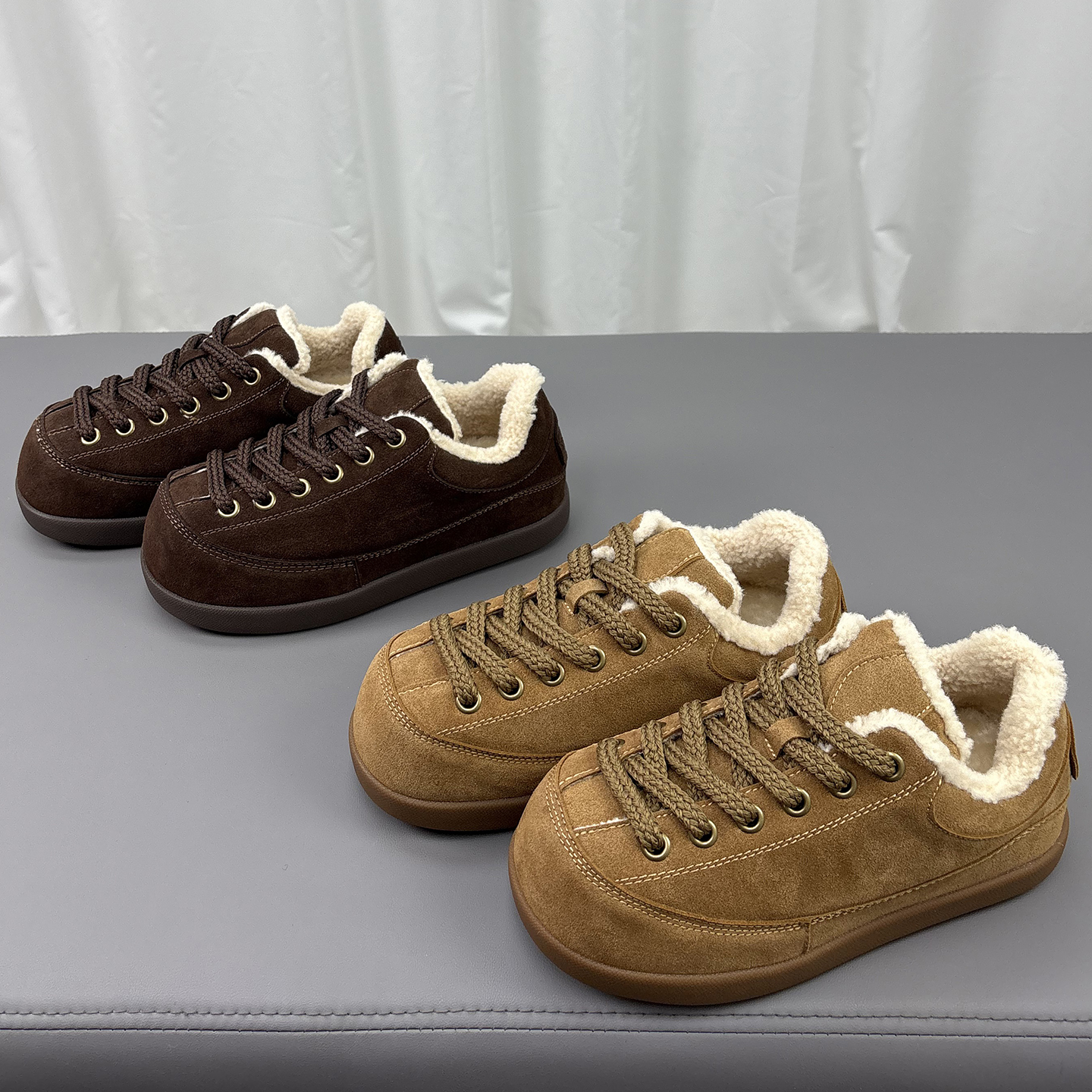 真皮加绒休闲鞋女2025冬季新款