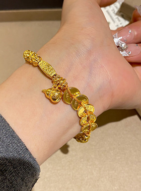 中古vingate铜钱盘缠葫芦手链女轻奢小众新中式国潮手串手饰品