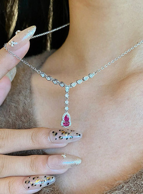 红色葫芦满钻项链女新款高级感轻奢小众时尚锁骨链