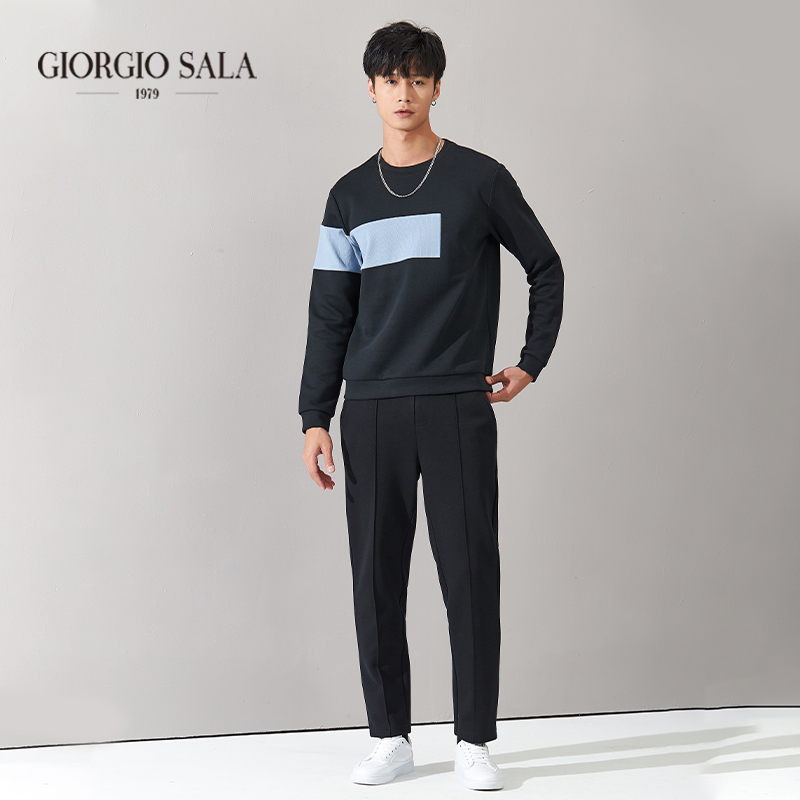 Giorgio Sala autumn mens sweater jacket bottoming shirt loose long sleeve Pullover trend round neck sports trend