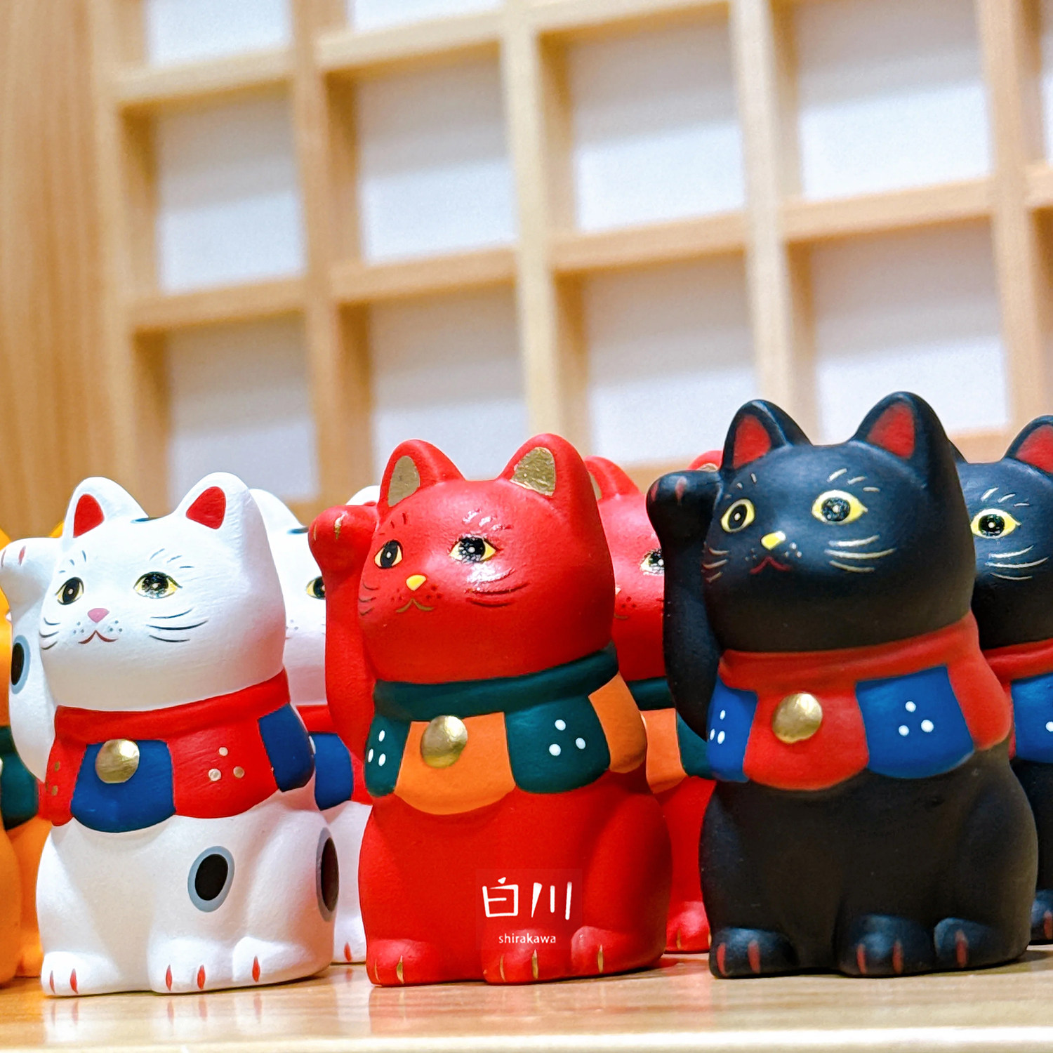 日本进口药师窑陶瓷招财猫濑户烧招福招财开运摆件生日礼物车载