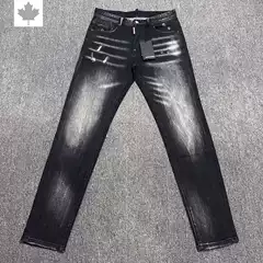 Original European and American D2 Jeans for Men, Ripped with Cat Claw Design, Faded, Unique, Versatile, Fashionable, Slim-Fit Skinny Jeans