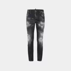 Original Design European and American Style D2 Jeans Men's Ripped and Splattered Ink Personalized Fashion Slim Fit Skinny Jeans Jeans