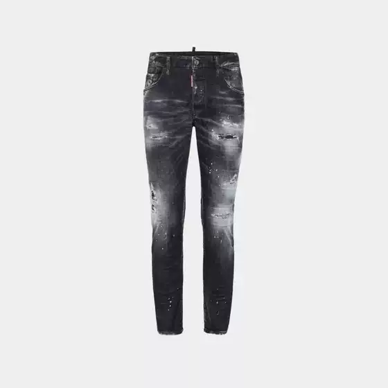 Original Design European and American Style D2 Jeans Men's Ripped and Splattered Ink Personalized Fashion Slim Fit Skinny Jeans Jeans