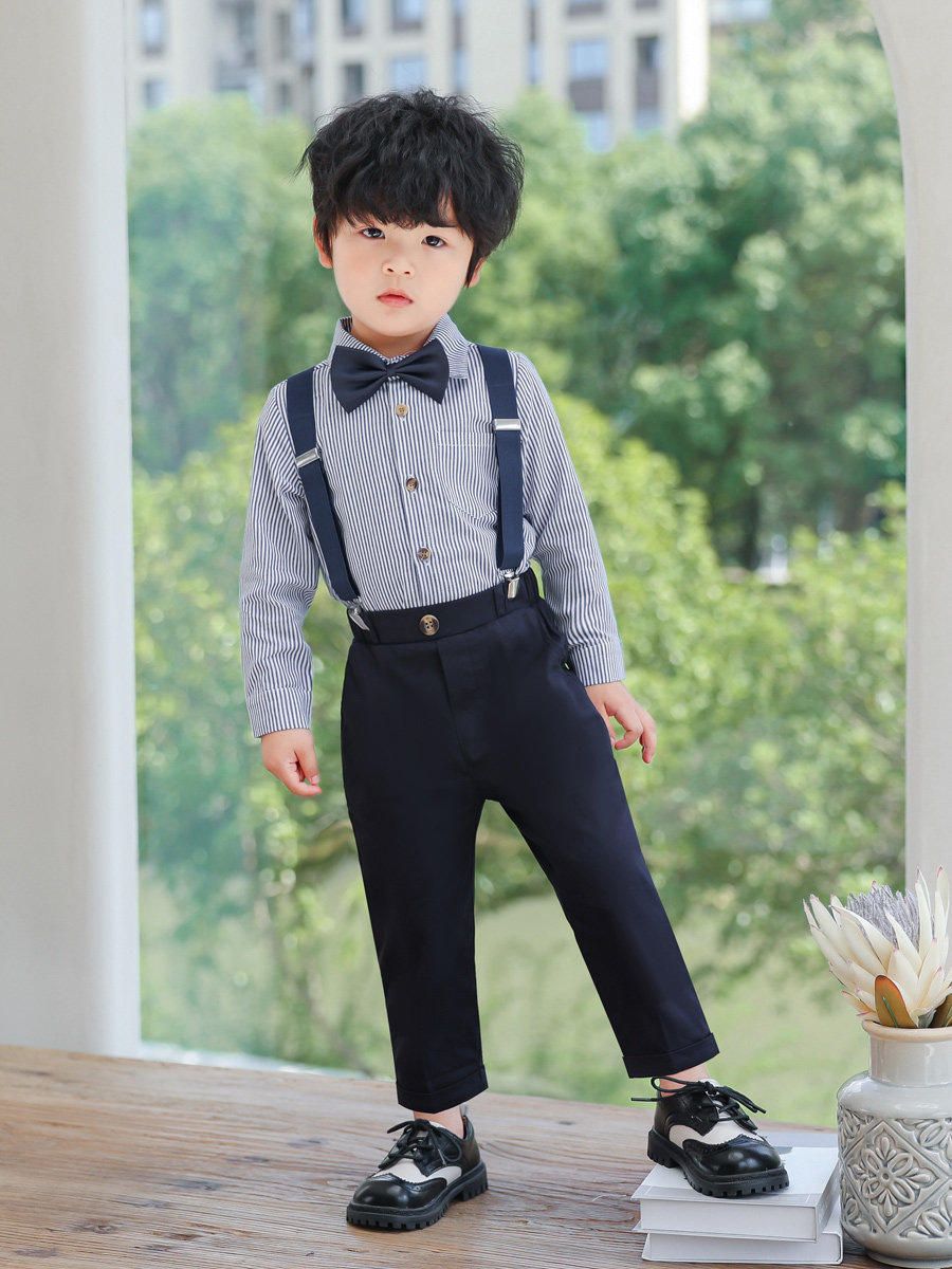 소년 정장 3 피스 잘 생긴 봄 가을 영국 어린이 호스트 꽃 소녀 결혼식 소년 드레스