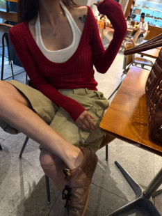 2025秋季 显瘦针织衫 新款 洋气百搭ins挂脖舒适背心 韩版 十三行正品