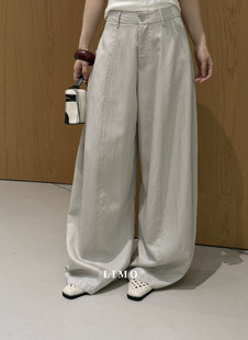 洋气百搭ins气球阔腿纯色拖地休闲裤 LIMO正版 韩版 新款 女 2026春季