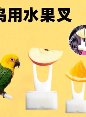 鸟用水果叉鸟笼配件塑料叉牡丹虎皮鹦鹉喂食叉子鸟玩具用品喂食器