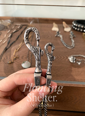 【原创】ERD忧郁的富二代玫瑰花裤链朋克摇滚染钢质做旧钥匙挂扣