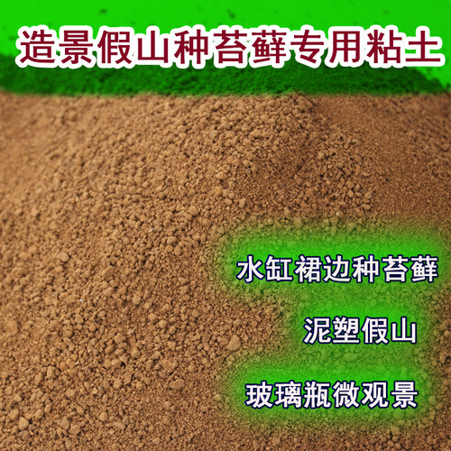 微观景专用土苔癣专用土黏土水缸坡体地面铺面黏土种苔藓泥塑假山