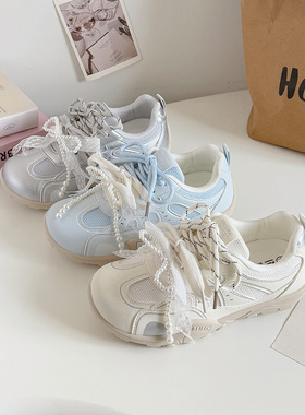 圆头板鞋女休闲百搭2025新款透气薄底运动平底小众德训鞋B3601