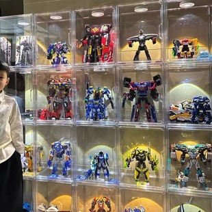 炫卡斗士展示柜防尘重轨巨神变形机器人装甲乐高手办玩具收纳盒