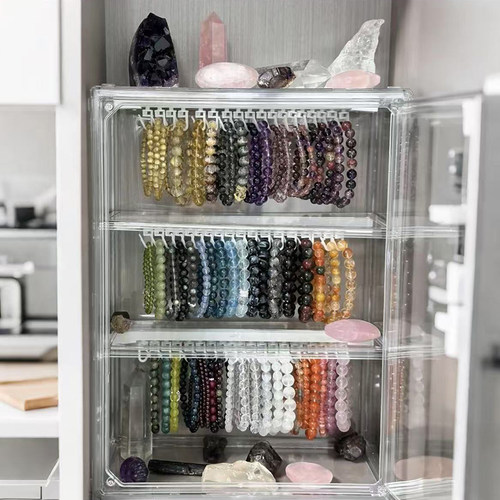 水晶手串收纳盒透明多层