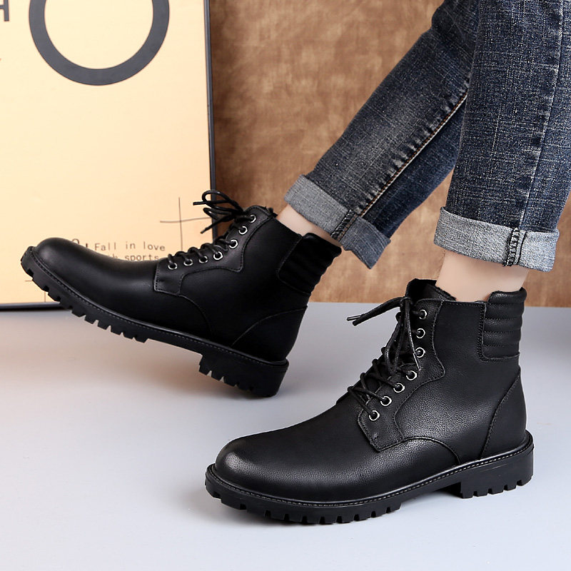 45 46 47特大码真皮马丁靴男秋冬季加绒保暖皮靴37小号全黑色军靴在类目 流行男鞋, 靴子中 - 来自Buy2taobao.com提供专业的淘宝代购服务